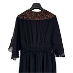 City Chic Black Bronze Sequin Demi Maxi Dress size XS/14 Elbow Flutter Sleeves Photo 7