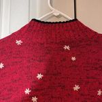 Coldwater Creek  Red Knit Ugly Holiday Sweater Cardigan Winter Activities Medium Photo 10