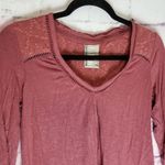 Anthropologie DOLAN DUSTY MAUVE ROSE TEXTURED NECKLINE V NECK RAGLAN BLOUSE XXS Photo 2