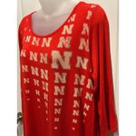 Nebraska Huskers 3/4 Sleeve Printed Top Medium Women's Red Scoop Neck Shirt GBR Size 8 Photo 1