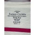 Faded Glory  Womens Short Sleeve White T-Shirt S 4-6 100% Cotton Photo 3