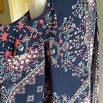 Knox Rose  Navy Floral Tank Top boho romantic Flowy casual travel‎ tropical Photo 12