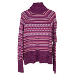 Columbia Winter Worn II Pink Purple and White Fair Isle Cozy Ski Sweater Large Photo 3