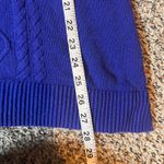 Karen Scott Karen Scott Womens Large Blue Embellished Diamond Knit Long Sleeve Sweater Photo 4