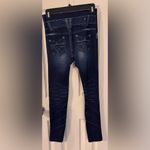 Dark Blue Cotton/Spandex printed Jeggings Photo 1