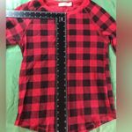 Faded Glory Women’s Red and Black Flannel Long Sleeve Lightweight Shirt Size L Photo 3