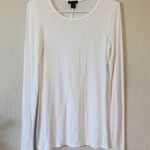 Halogen small basic stretch white comfy long sleeve top Photo 0