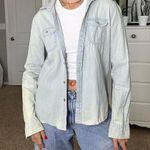 American Eagle Women's Lightwash Denim Shirt Photo 5