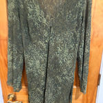 Victoria's Secret Vtg Victoria’s Secret Sheer Leopard Print Tunic Top Green Long Sleeve Cover-Up Photo 0