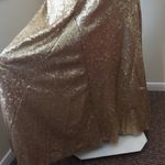 Candela #25 Sz: 10 Toulouse Gold Sequin Floor Length Drape Back Disco Dress Photo 3