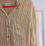 American Eagle  Outfitters Beige Striped Button Down Shirt Photo 2