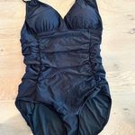 Calvin Klein black one piece swimsuit with ruching size 10 Photo 0