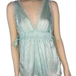 Vintage Sears Sexy Lace Open Sided Lingerie Top green & white size medium Photo 0