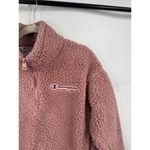 Champion Sherpa Cropped Pullover Women XS Pink Athleisure Preppy Loungewear Photo 9