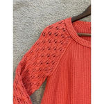 Loft womens knit sweater orange small pullover crochet knit long sleeve casual Photo 5