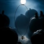 Gothic Black & White Bat Pendant Spooky‎ Season Necklace Photo 5