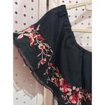 Lucy Paris  Black Off Shoulder Embroidered Floral Dress Ruffle Flounce Photo 2