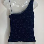 Y2K 2 Piece Skirt Top Formal Set Navy Blue Sparkle Stretch Top size 11 Photo 2
