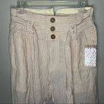 Free People NEW  neutral cotton striped high rise pants women's size XS 2 Photo 4