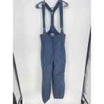 Vintage Ski/Snow Trails Snow Bib Overalls Pants Women's Size 14 Black Nylon Blue Photo 8