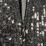 CeCe Black Sequin Cocktail Shift Dress Satin Tie Neck Short Sleeve NEW Size 3X Photo 6