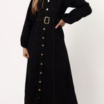 Petal and Pup  MATEO LONG SLEEVE DENIM DRESS - BLACK size m Photo 0