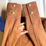 Sézane  Terry Jacket Gold Buttoned Camel Suede Goat Leather FR 34 NWT Photo 2