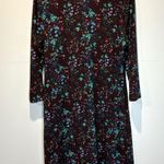 Garnet Hill Dark Floral Jersey Knit Dress - size Medium Photo 3