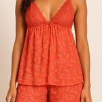 BCBGeneration NEW BCBG Women's Pink Lacey Babydoll Cami & Bottoms sz XL Romantic Lounge Sleep Photo 0