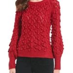 Chelsea and Violet FINAL PRICE DROP Burgundy Cable Knit Bishop Sleeve Sweater Photo 0
