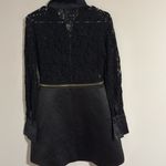 Alexis  Keira black Lace mini dress eyelet gold zipper size M satin Photo 7