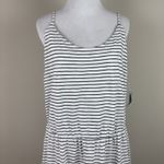 Old Navy Maxi Dress Large Black White Pinstripe Resort Beach Cotton Summer L New Photo 3
