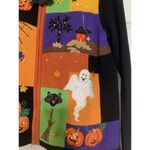 Tiara International Vintage  Halloween Beaded Witch Spider Web Sweater Cardigan Photo 4