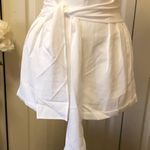 White High Rise Pleated Paperbag Shorts (Size S) Photo 2