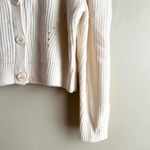 Marc New York Puff Sleeve Cable Knit Semi-Crop Cardigan Sweater in Ivory, Large Photo 4