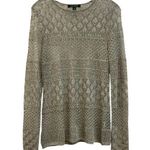 Lauren Ralph Lauren Metallic Knit Sweater Top Size M Silver Size M Photo 0