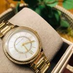 Michael Kors  Gold Mother of Pearl Quartz Watch 33mm Stainless Steel NWT Photo 3