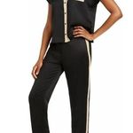 INC Metallic Tuxedo Stripe Satin Pajamas Set in Deep Black, Plus Size 3X NWT Photo 8