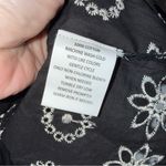 Monograph Black Cream Embroidered Ruffle Short Sleeve Top Boho Medium Photo 4