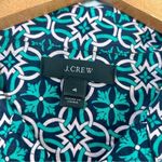 J.Crew 🦋 Lattice Medallion Teal Pale Pink Long Sleeve Blouse Cotton Silk Size 4 Photo 3