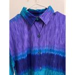 Vintage‎ 90s Cabrais Collection Rayon Button Shirt Purple Teal Ombre Size L Blue Size L Photo 3