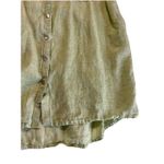 Sigrid Olsen  Blouse Women's Large Green 100% Linen Button Up Long Sleeve Top Photo 5