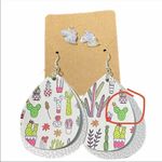 None Unicorn Studs Succulent Plant Dangle Earrings Foil‎ Photo 9