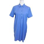 Untuckit Stretch Cotton Popover Presley Shirt Dress Blue Women’s Size Small Photo 1