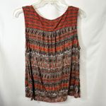 Lucky Brand  XL Tank Top Boho Tribal Sleeveless Tassel Tie Neck Orange 301 Photo 1