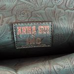 Anna Sui Ann Sui X INC Western Tooled Leather Clutch Teal Turquoise Studded Photo 3