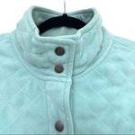 Croft & Barrow Iced Turquoise Blue Fuzzy Fleece Button Up Vest M Photo 4