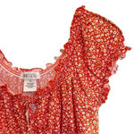 Planet Gold  Juniors’ Floral Printed Puff Sleeve Peasant Top Size Small Photo 6