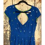 Abercrombie & Fitch Open back scoop neck Mini dress, blue, bird pattern, Large Photo 1