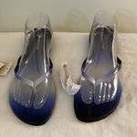 Coldwater Creek  Womens Size 10 M Flip Flops Blue Ombre Sandals NEW Beach Photo 0